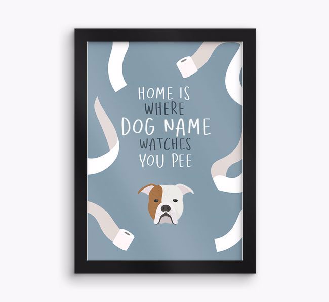 Watches You Pee: Personalised {breedFullName} Framed Print